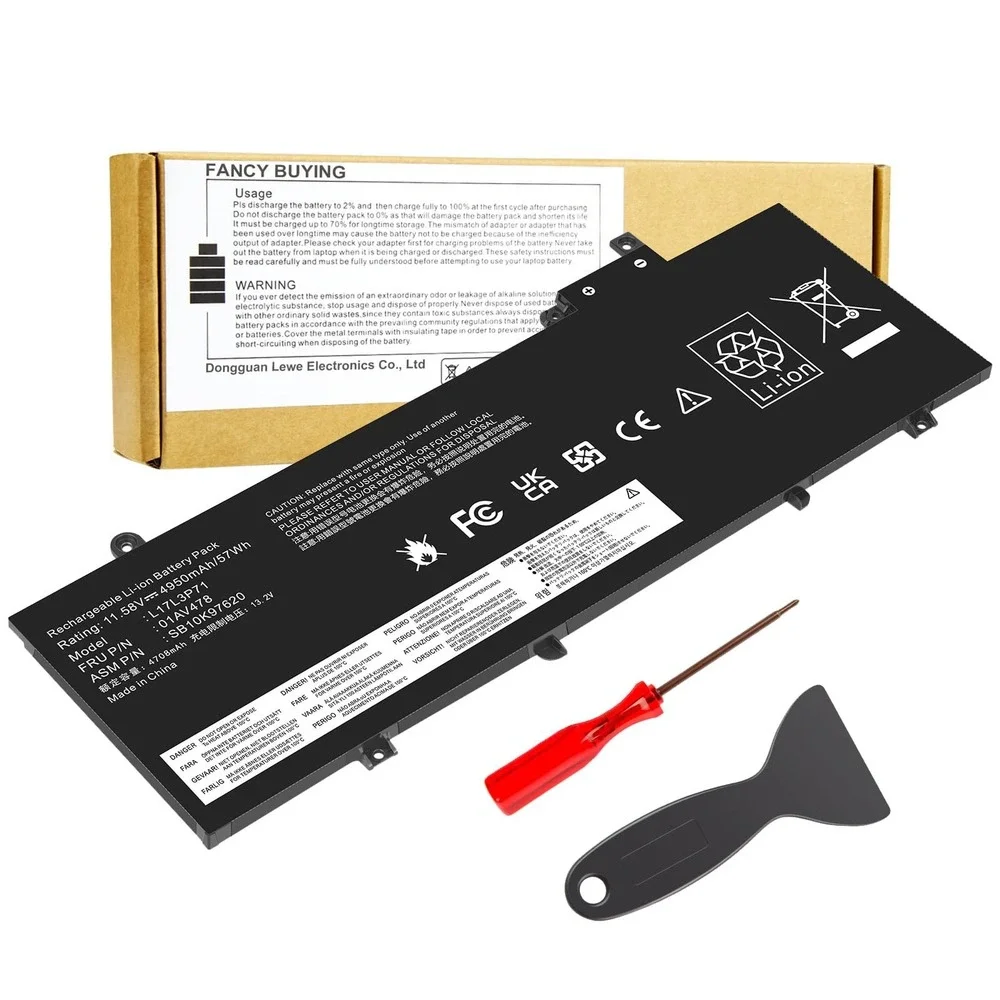 Fancy Buying 01AV479 L17L3P71 Battery Lenovo ThinkPad T480S 11.58V 4950mAh